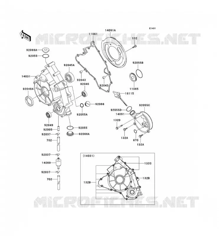 COUVERCLES MOTEUR Kawasaki QUAD 650 2003 KVF650 4X4  KVF650-B2