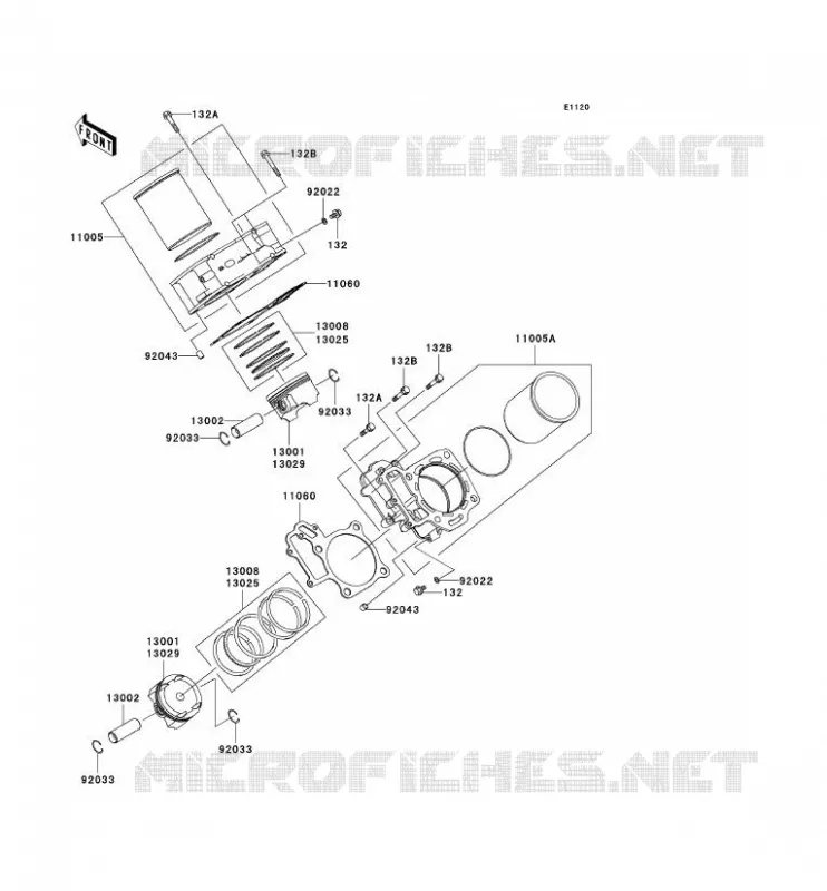 CYLINDRE/PISTON Kawasaki QUAD 650 2003 KVF650 4X4  KVF650-B2