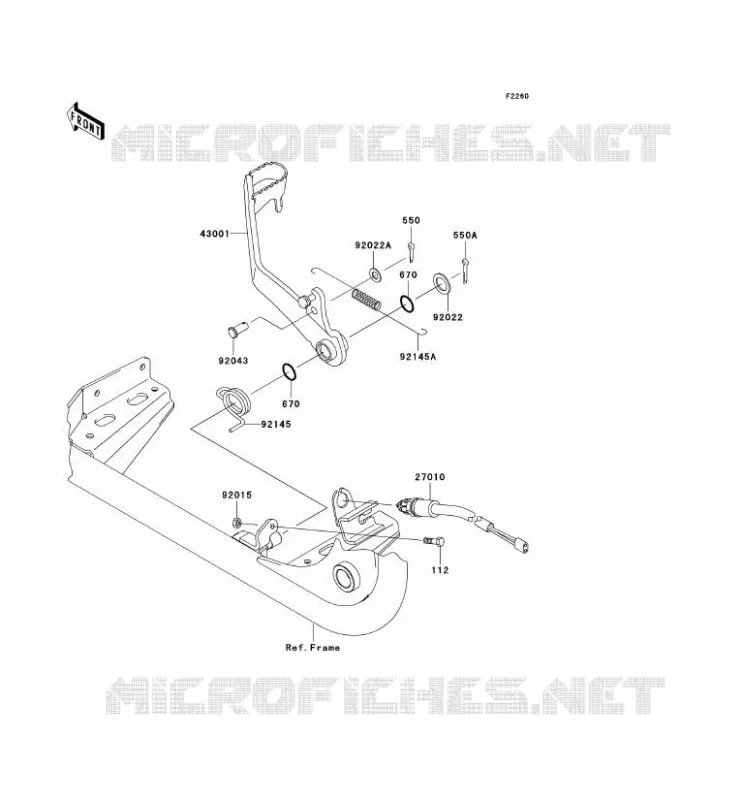 PEDALE DE FREIN Kawasaki QUAD 650 2003 KVF650 4X4  KVF650-B2