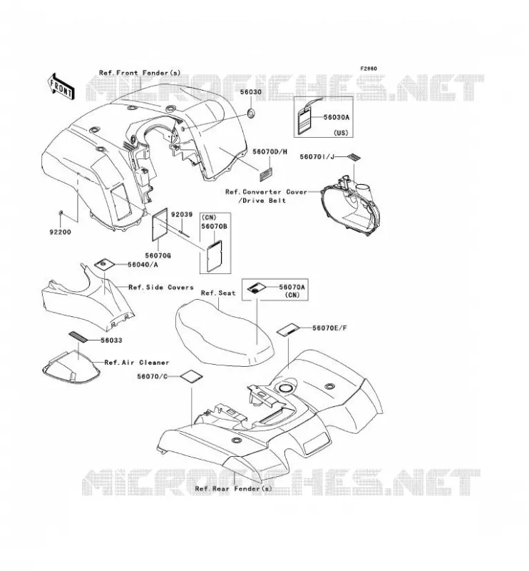 LABEL Kawasaki QUAD 650 2005 KVF650 4X4  KVF650-D1