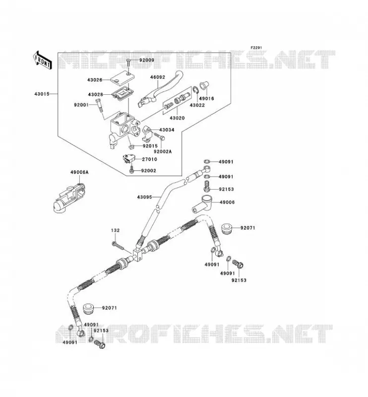 MAITRE CYLINDRE AV Kawasaki QUAD 650 2006 KVF650 4X4  KVF650D6F