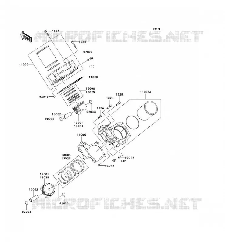 CYLINDRE/PISTON Kawasaki QUAD 650 2006 KVF650 4X4  KVF650D6F