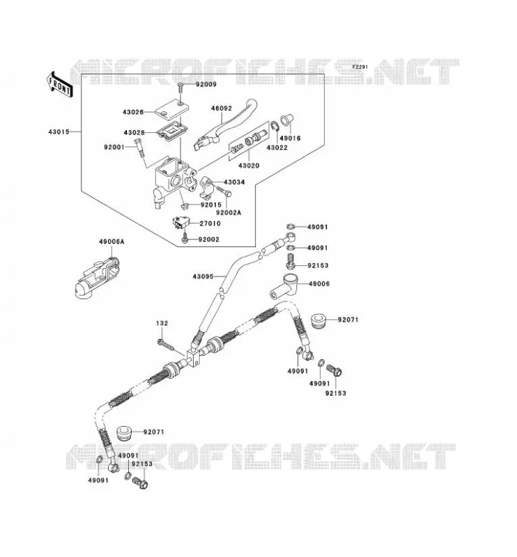 MAITRE CYLINDRE AV Kawasaki QUAD 650 2006 KVF650 4X4  KVF650D6F