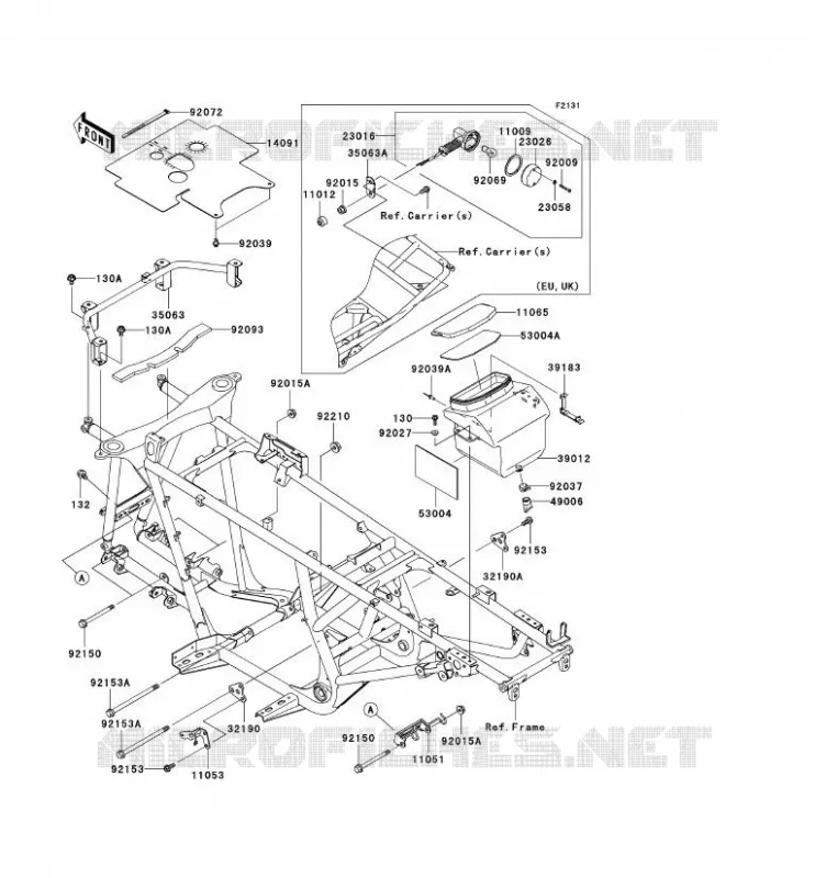 PIECE DE CADRE (COUVERTURE) Kawasaki QUAD 650 2007 KVF650 4X4  KVF650D7F