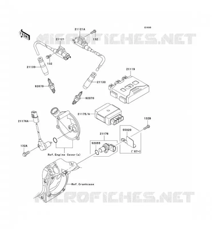 SYSTEME D&acute;ALLUMAGE Kawasaki QUAD 650 2007 KVF650 4X4  KVF650D7F