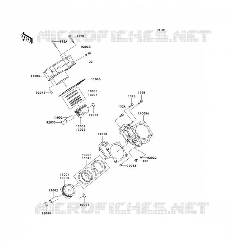 CYLINDRE/PISTON Kawasaki QUAD 650 2007 KVF650 4X4  KVF650D7F