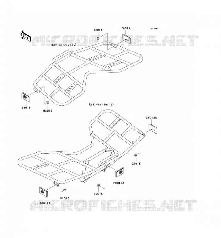 CATADIOPTRES(CN) Kawasaki QUAD 650 2007 KVF650 4X4  KVF650D7F