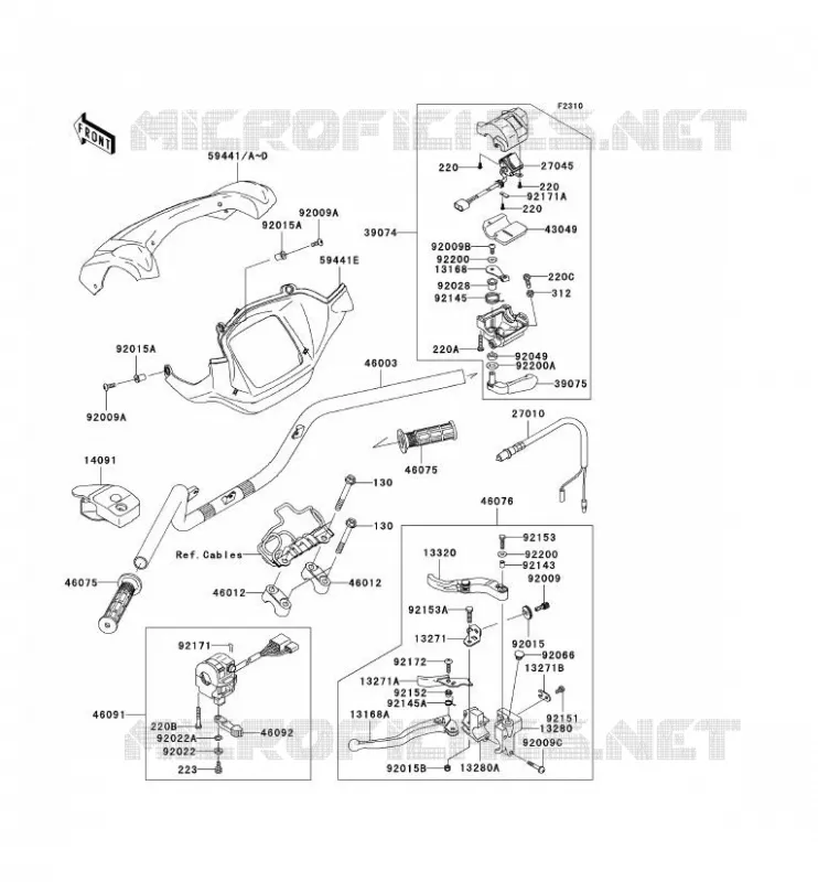 GUIDON Kawasaki QUAD 650 2007 KVF650 4X4  KVF650D7F