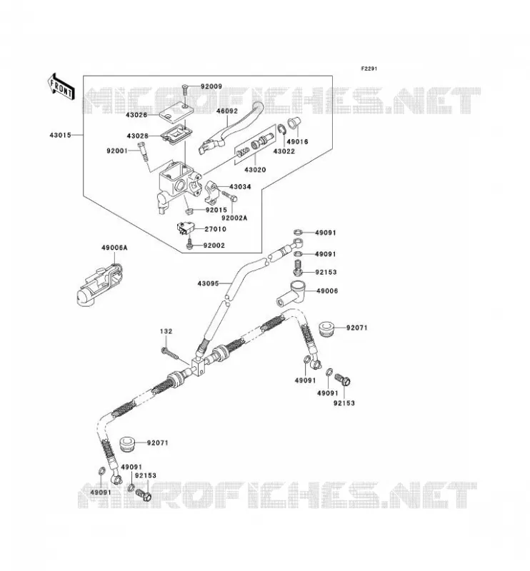 MAITRE CYLINDRE AV Kawasaki QUAD 650 2008 KVF650 4X4  KVF650D8F
