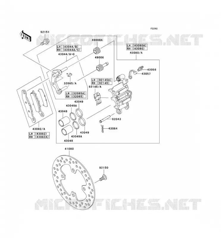 FREIN AVANT Kawasaki QUAD 650 2008 KVF650 4X4  KVF650D8F