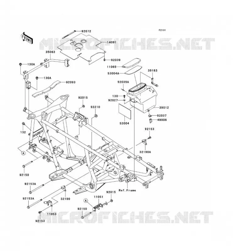 PIECE DE CADRE (COUVERTURE) Kawasaki QUAD 650 2008 KVF650 4X4  KVF650D8F