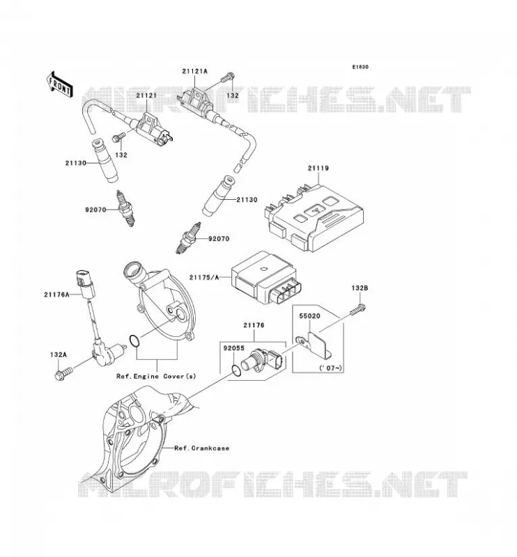 SYSTEME D&acute;ALLUMAGE Kawasaki QUAD 650 2008 KVF650 4X4  KVF650D8F