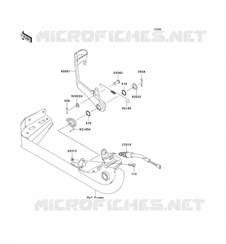 PEDALE DE FREIN Kawasaki QUAD 650 2008 KVF650 4X4  KVF650D8F