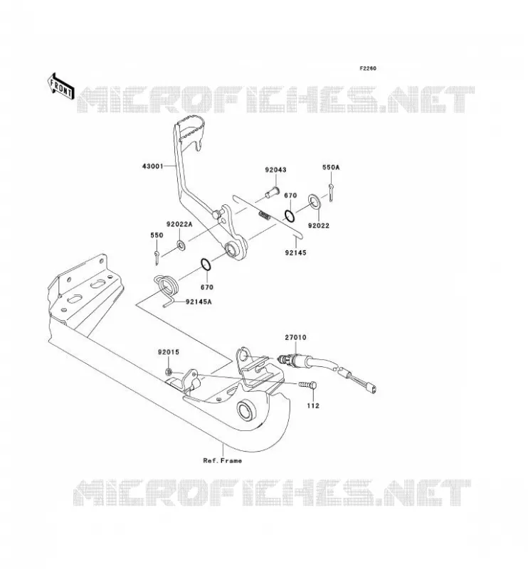 PEDALE DE FREIN Kawasaki QUAD 650 2008 KVF650 4X4  KVF650D8F