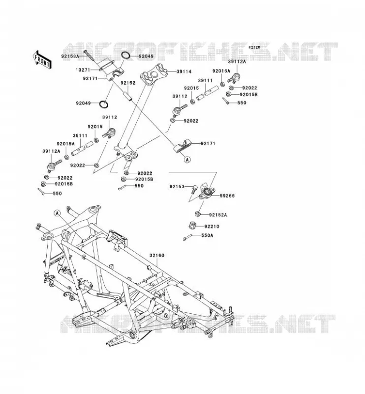CH&Acirc;SSIS Kawasaki QUAD 650 2009 KVF650 4X4  KVF650D9F