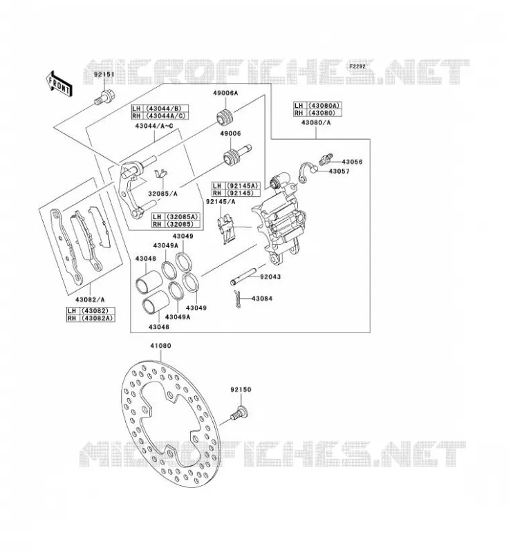 FREIN AVANT Kawasaki QUAD 650 2009 KVF650 4X4  KVF650D9F