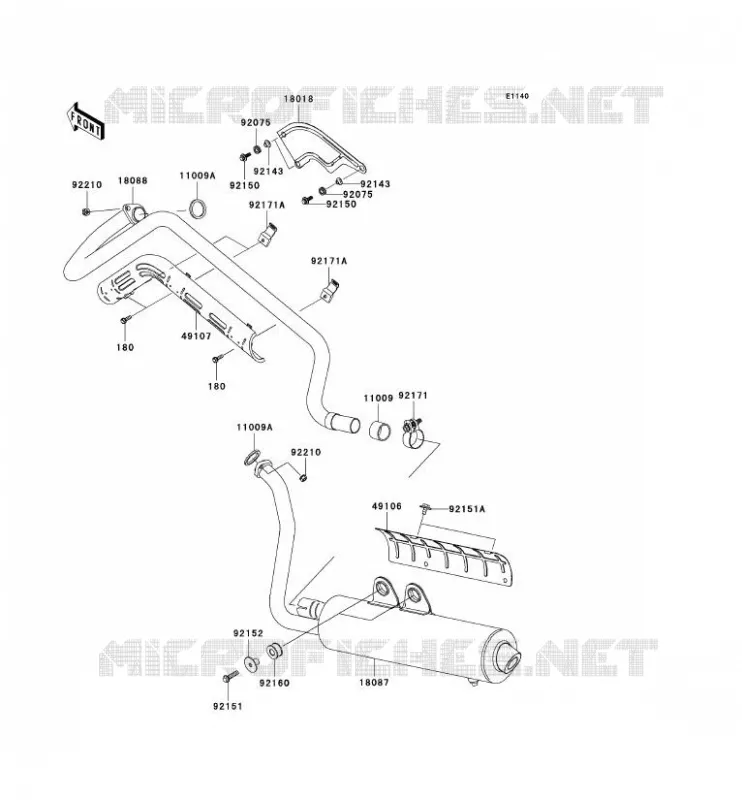 &Eacute;CHAPPEMENT Kawasaki QUAD 650 2009 KVF650 4X4  KVF650D9F