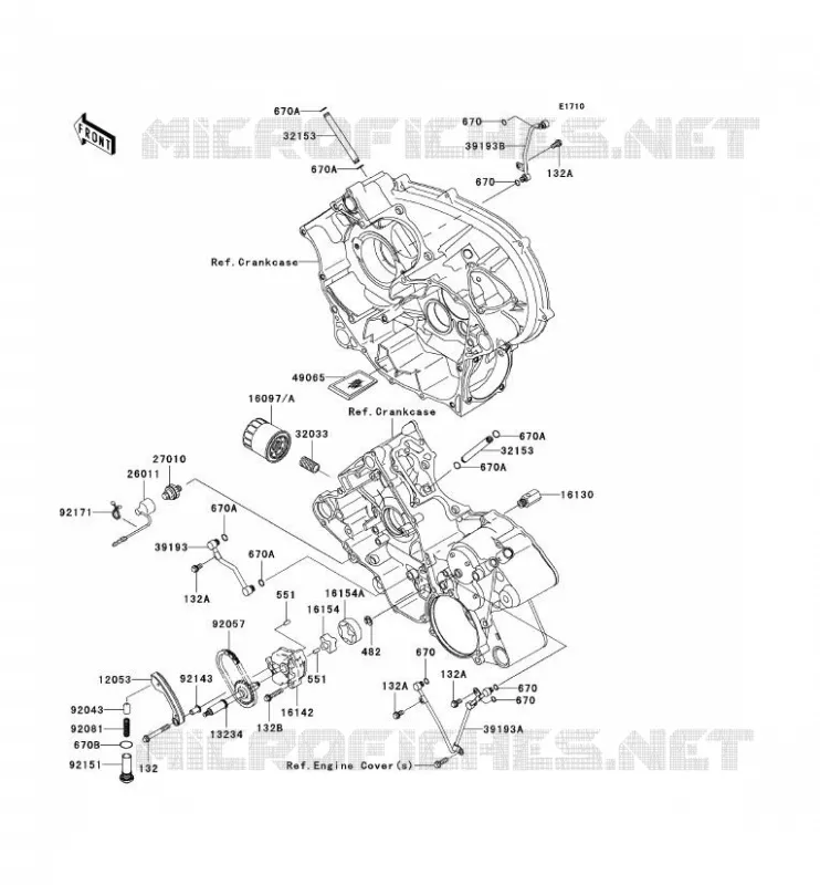 POMPE A HUILE/FILTRE &Agrave; HUILE Kawasaki QUAD 650 2009 KVF650 4X4  KVF650D9F