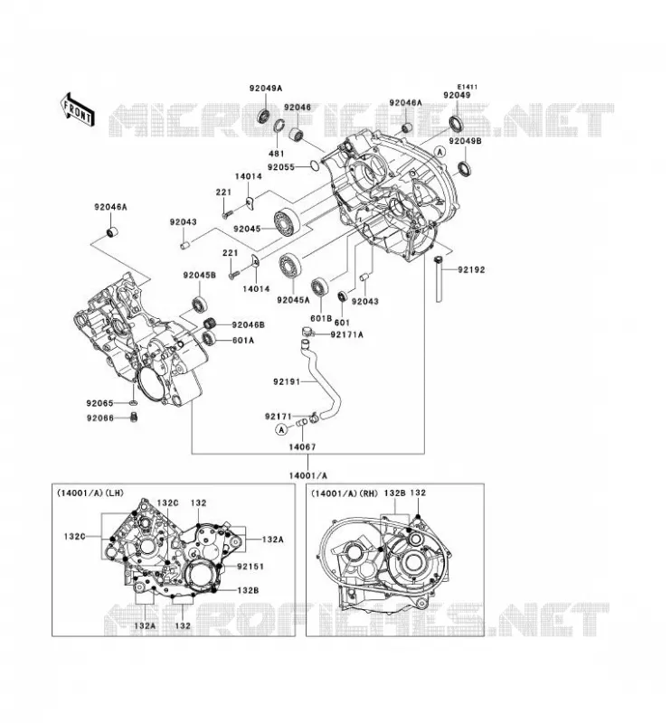 CARTER MOTEUR(S) Kawasaki QUAD 650 2010 KVF650 4X4  KVF650DAF