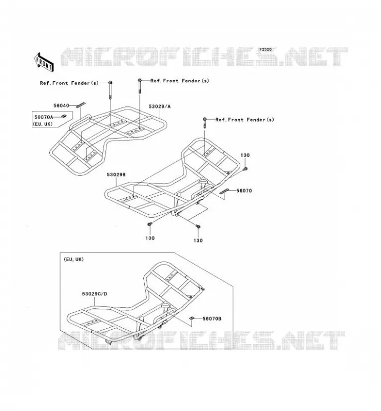 PORTE BAGAGE (S) Kawasaki QUAD 650 2010 KVF650 4X4  KVF650DAF