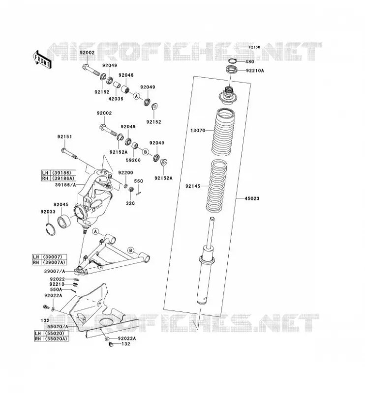 SUSPENSION Kawasaki QUAD 650 2010 KVF650 4X4  KVF650DAF