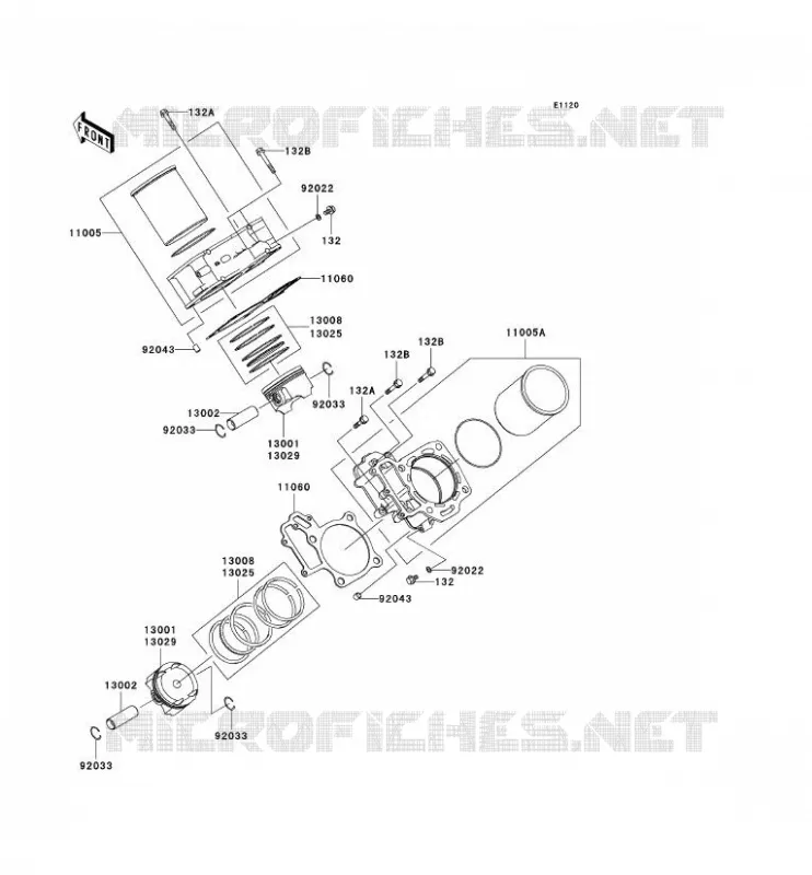CYLINDRE/PISTON Kawasaki QUAD 650 2010 KVF650 4X4  KVF650DAF