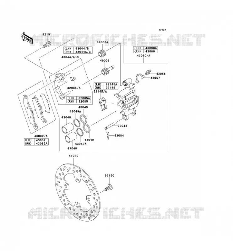 FREIN AVANT Kawasaki QUAD 650 2010 KVF650 4X4  KVF650DAF