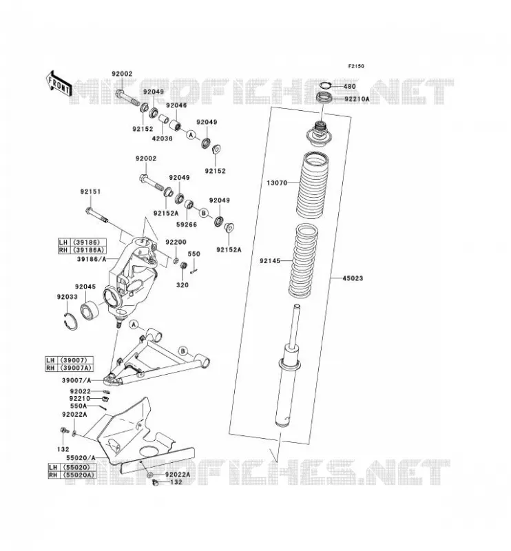 SUSPENSION Kawasaki QUAD 650 2010 KVF650 4X4  KVF650DAF