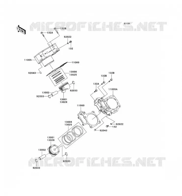 CYLINDRE/PISTON Kawasaki QUAD 650 2010 KVF650 4X4  KVF650DAF