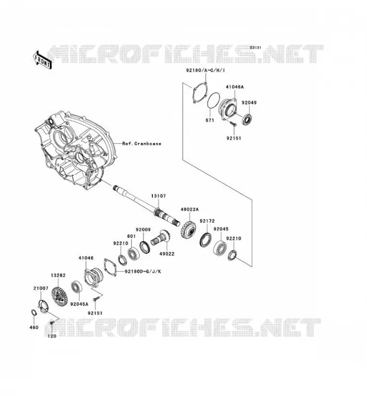 PIGNON CONIQUE AVANT Kawasaki QUAD 650 2011 KVF650 4X4  KVF650DBF