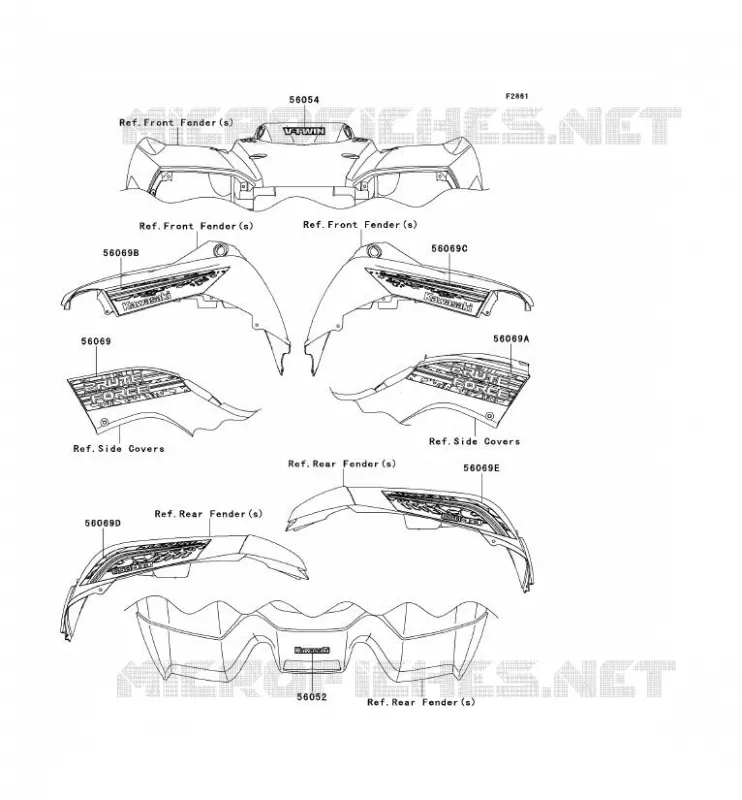 STICKER (NOIR) Kawasaki QUAD 650 2011 KVF650 4X4  KVF650DBF