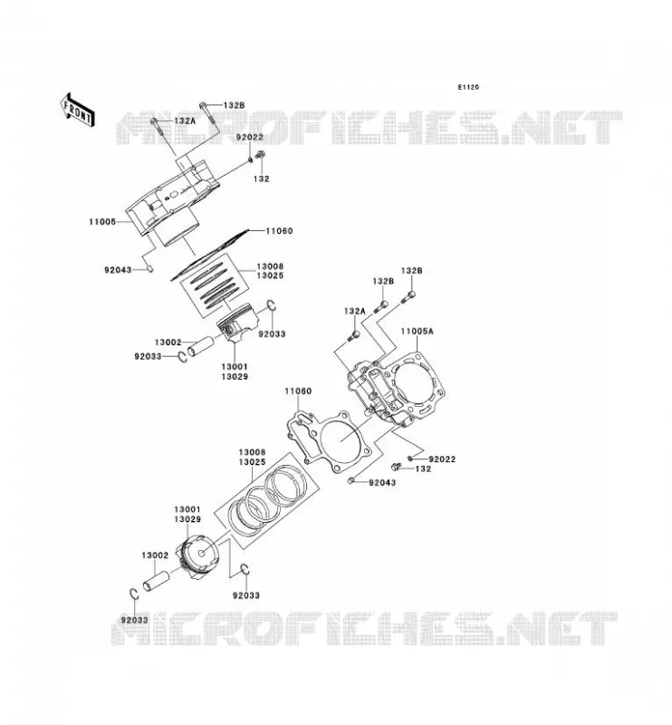 CYLINDRE/PISTON Kawasaki QUAD 650 2012 KVF650 4X4  KVF650DCF
