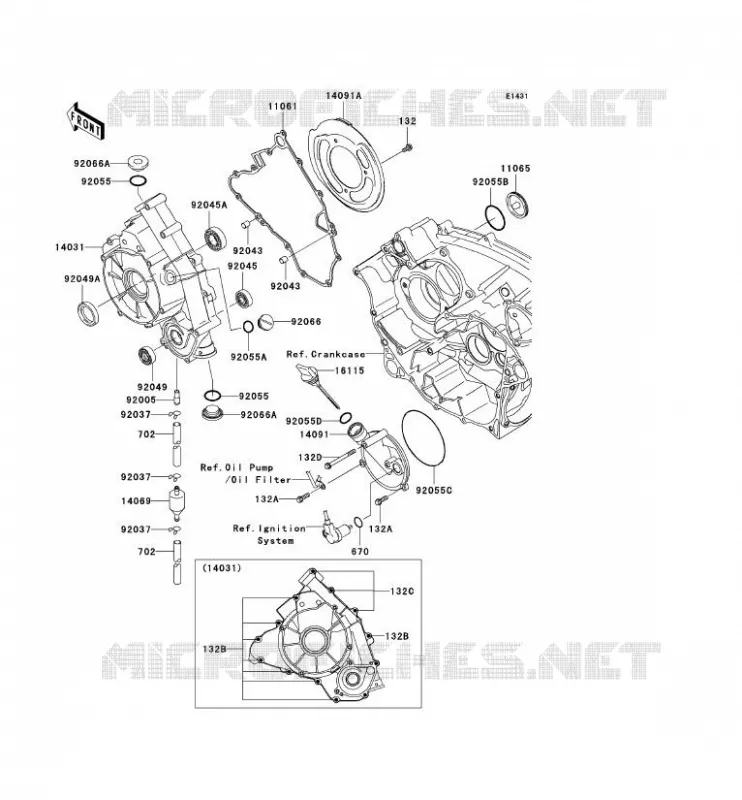 COUVERCLES MOTEUR Kawasaki QUAD 650 2006 KVF650 4X4  KVF650E6F