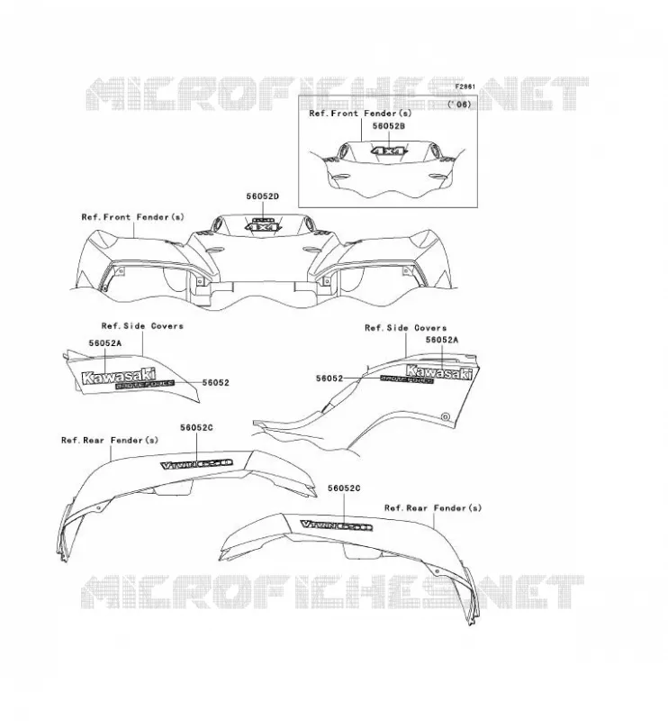 STICKER Kawasaki QUAD 650 2006 KVF650 4X4  KVF650E6F