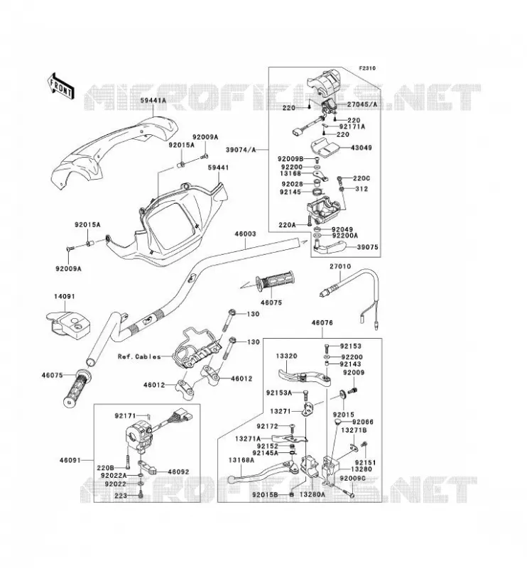 GUIDON Kawasaki QUAD 650 2007 KVF650 4X4  KVF650E7F