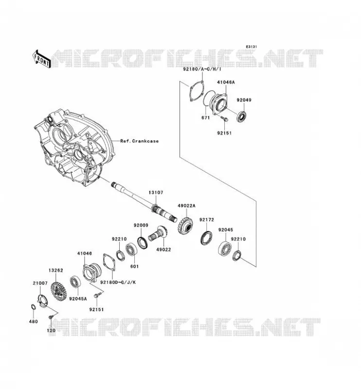 PIGNON CONIQUE AVANT Kawasaki QUAD 650 2007 KVF650 4X4  KVF650E7F