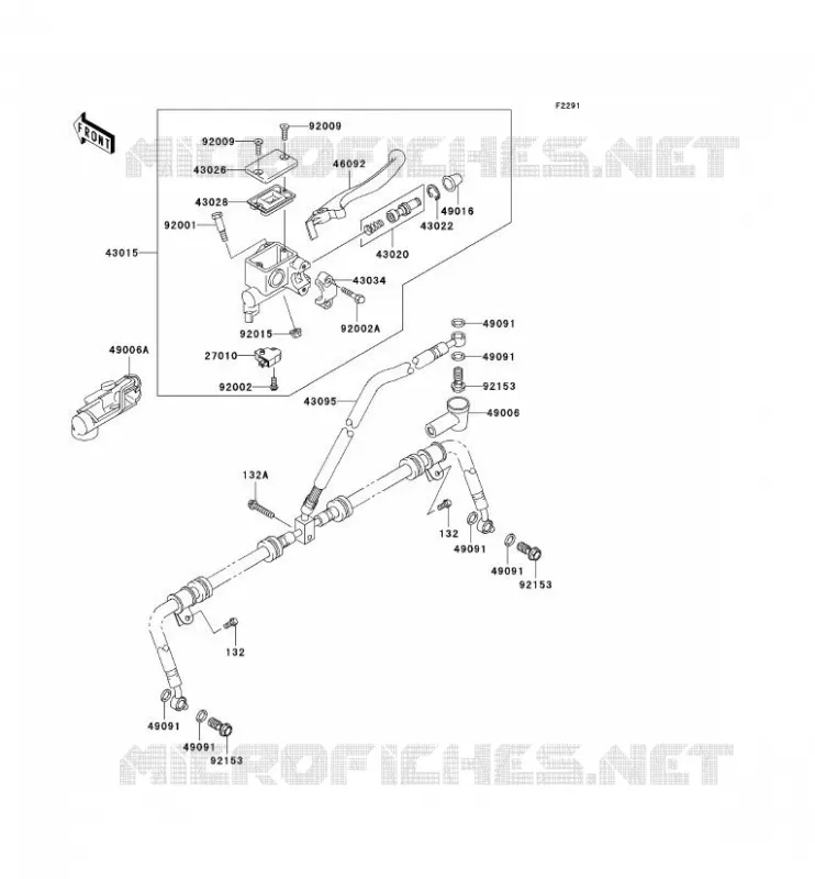 MAITRE CYLINDRE AV Kawasaki QUAD 650 2006 KVF650 4X4I  KVF650F6F