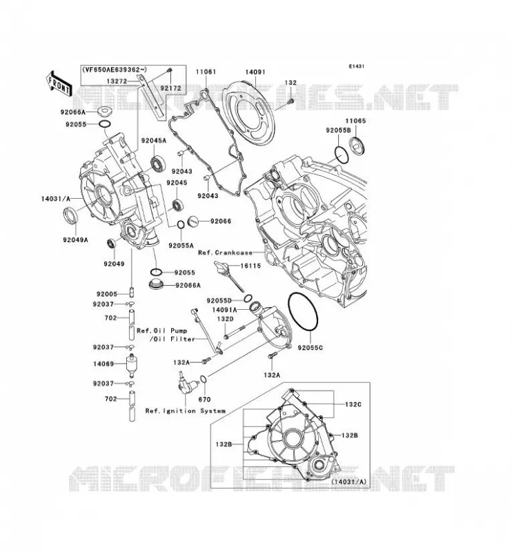 COUVERCLES MOTEUR Kawasaki QUAD 650 2006 KVF650 4X4I  KVF650F6F