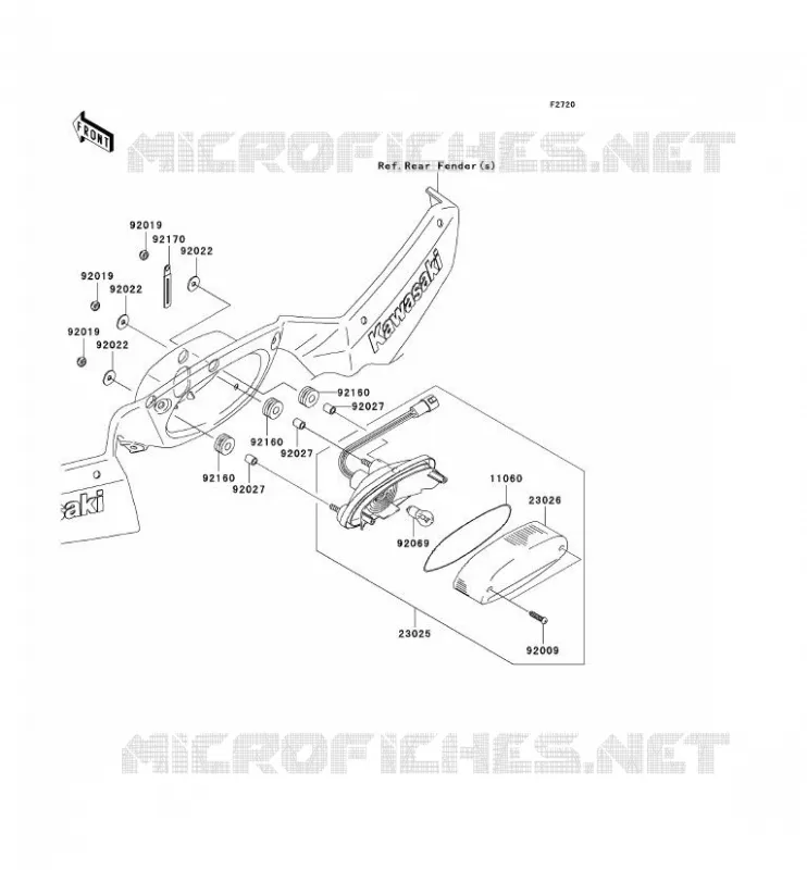 FEUX ARRI&Egrave;RE(S) Kawasaki QUAD 650 2006 KVF650 4X4I  KVF650F6F