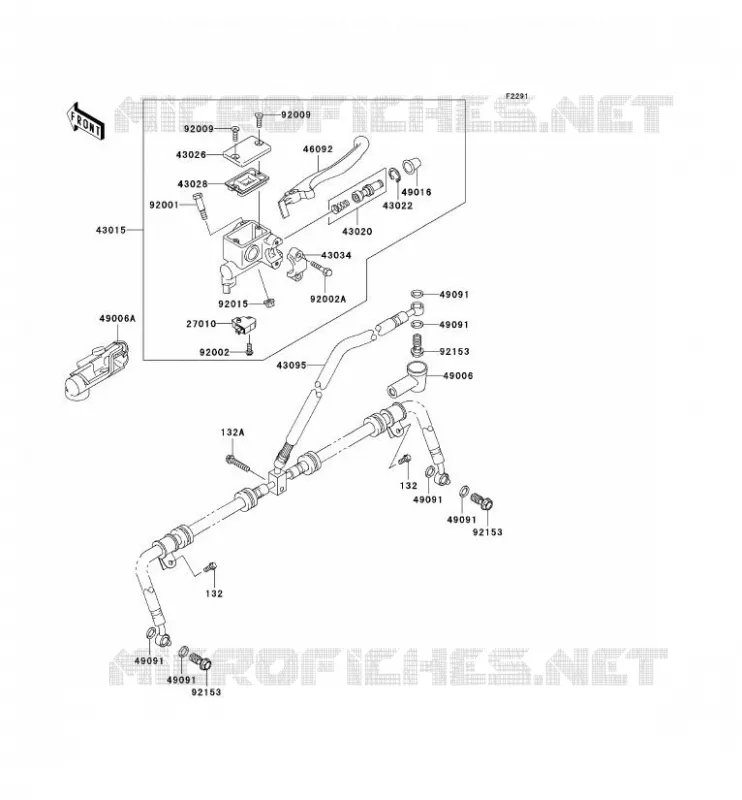 MAITRE CYLINDRE AV Kawasaki QUAD 650 2006 KVF650 4X4I  KVF650F6F