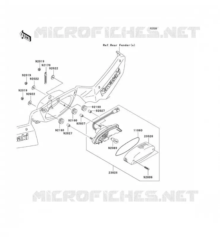 FEUX ARRI&Egrave;RE(S) Kawasaki QUAD 650 2007 KVF650 4X4I  KVF650F7F