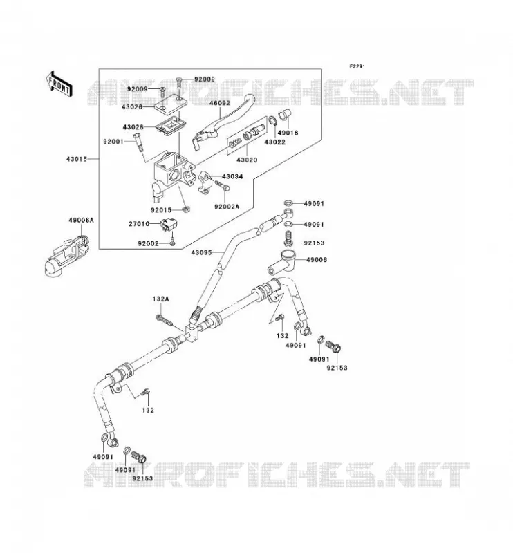 MAITRE CYLINDRE AV Kawasaki QUAD 650 2007 KVF650 4X4I  KVF650F7F