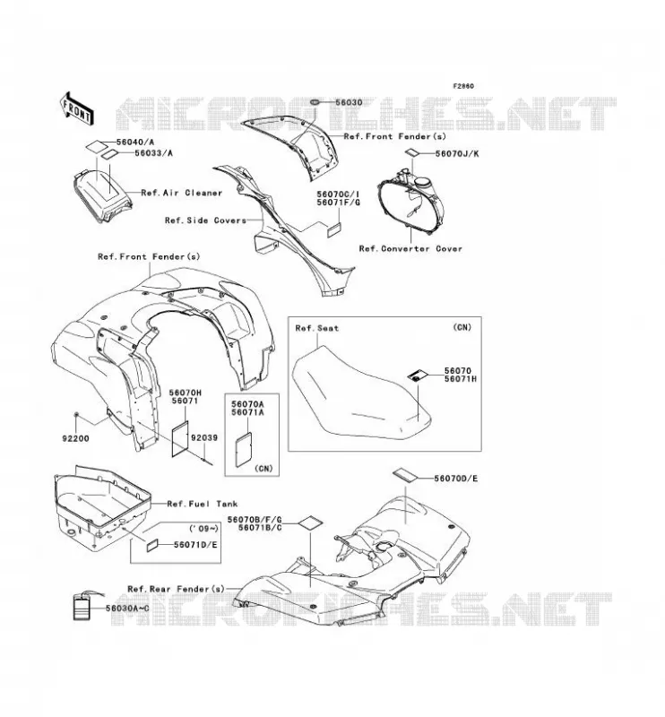 LABEL Kawasaki QUAD 650 2008 KVF650 4X4I  KVF650F8F
