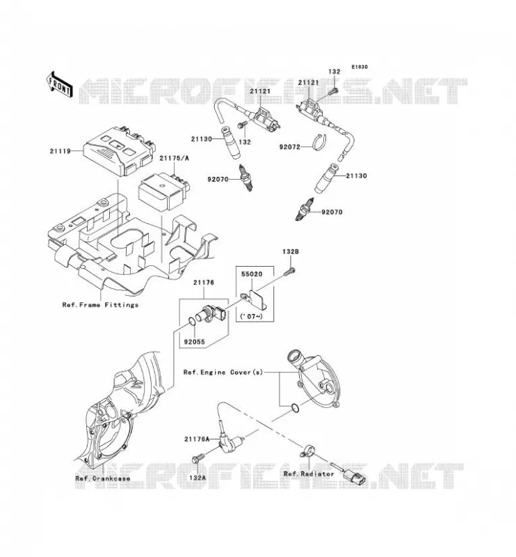SYSTEME D&acute;ALLUMAGE Kawasaki QUAD 650 2008 KVF650 4X4I  KVF650F8F