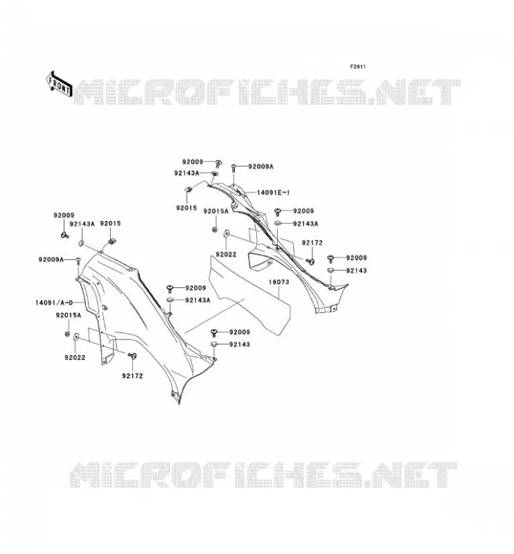 CACHE LAT&Eacute;RAL Kawasaki QUAD 650 2008 KVF650 4X4I  KVF650F8F