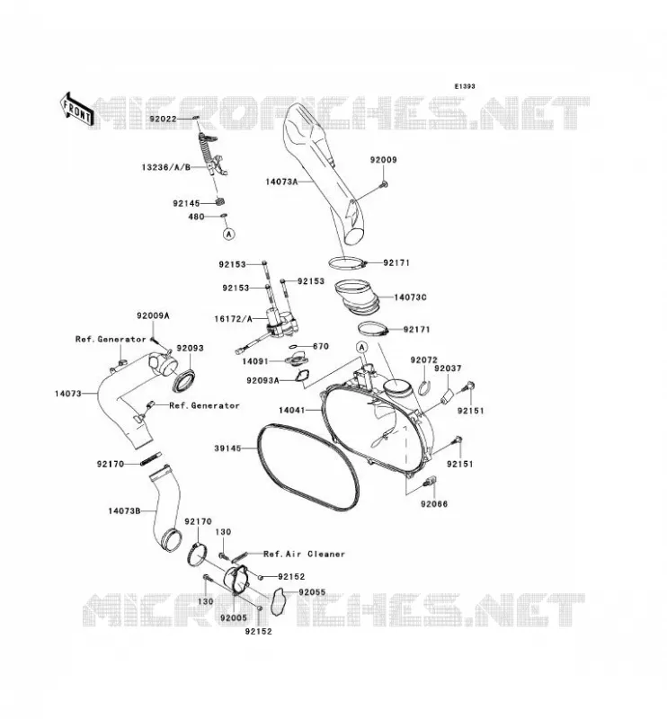 COUVERCLE CONVERTISSEUR Kawasaki QUAD 650 2009 KVF650 4X4I  KVF650F9F