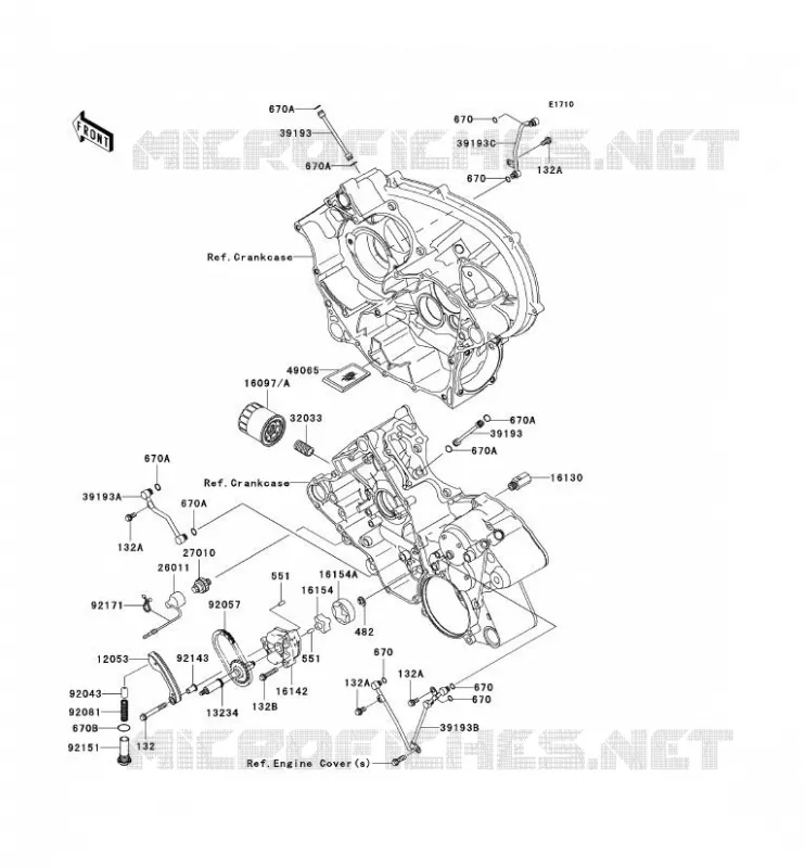 POMPE A HUILE/FILTRE &Agrave; HUILE Kawasaki QUAD 650 2009 KVF650 4X4I  KVF650F9F