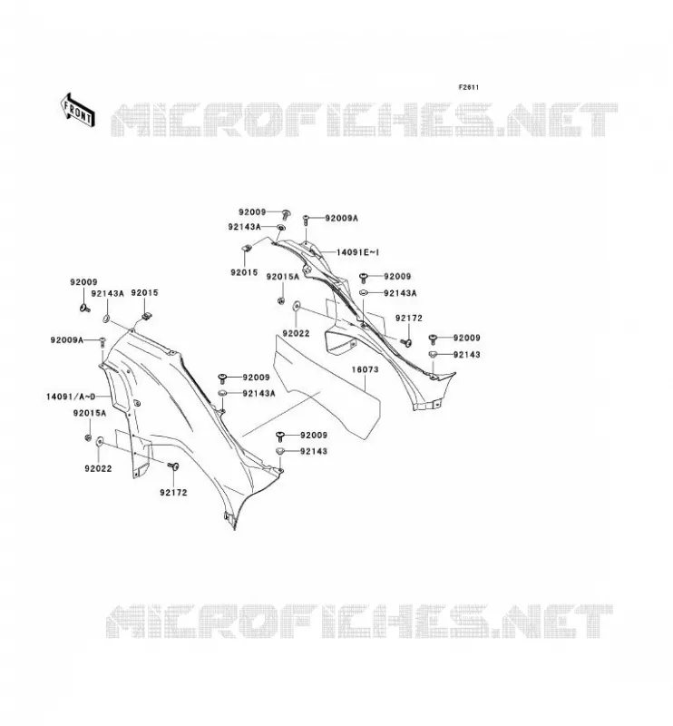 CACHE LAT&Eacute;RAL Kawasaki QUAD 650 2009 KVF650 4X4I  KVF650F9F