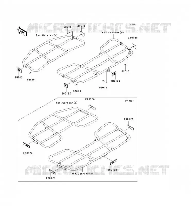 CATADIOPTRES(CN) Kawasaki QUAD 650 2009 KVF650 4X4I  KVF650F9F