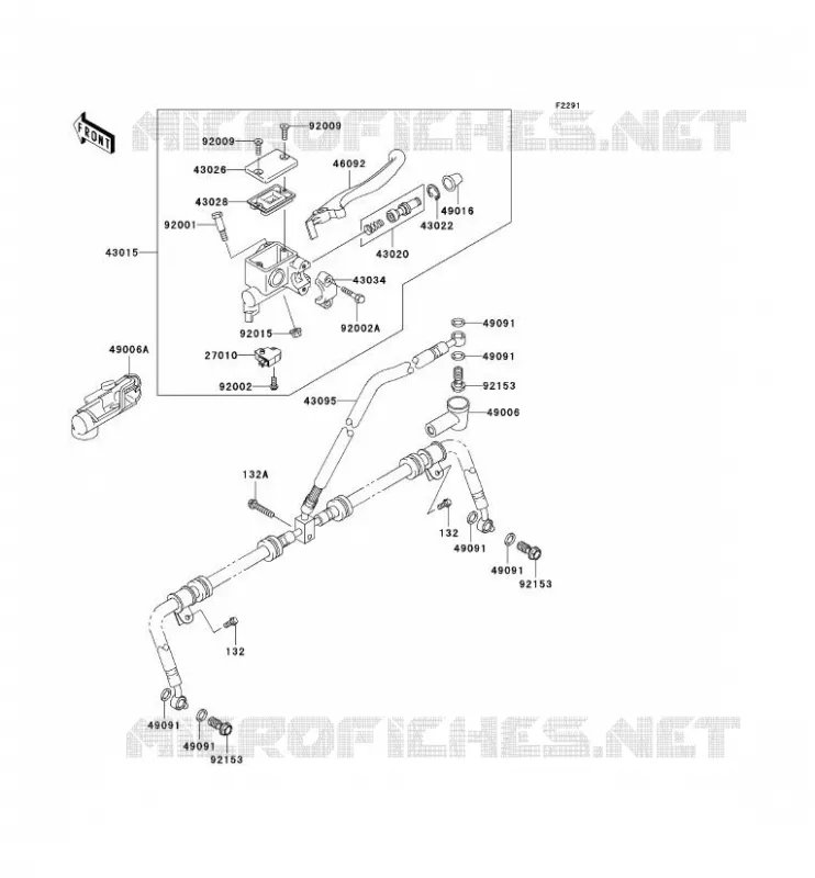 MAITRE CYLINDRE AV Kawasaki QUAD 650 2009 KVF650 4X4I  KVF650F9F